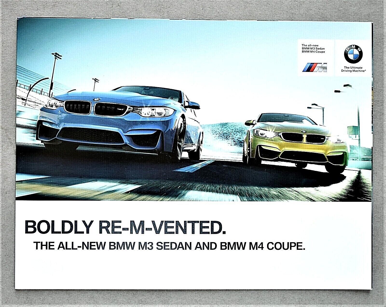 NEAR MINT 2015 BMW M3 SEDAN & M4 COUPE 8 PAGE SALES BROCHURE