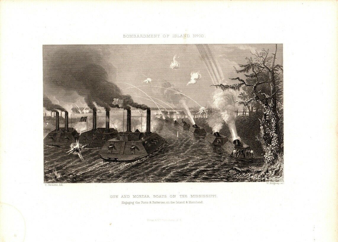 1862,Civil War battles, original steel engravings, Iron Clads, Cedar Mountain, +