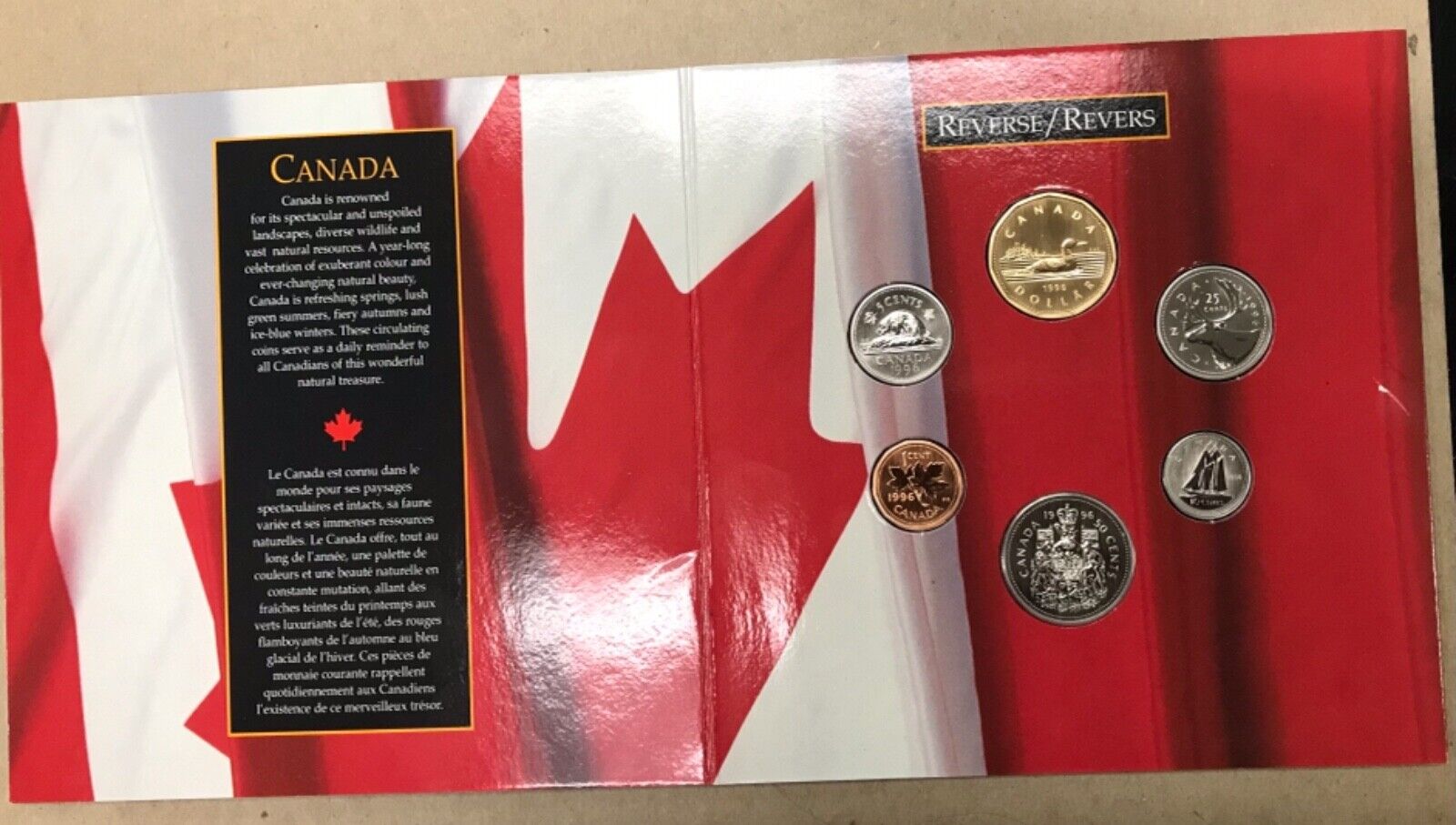 1996 Oh Canada! Uncirculated Coin Set 6 mint coins