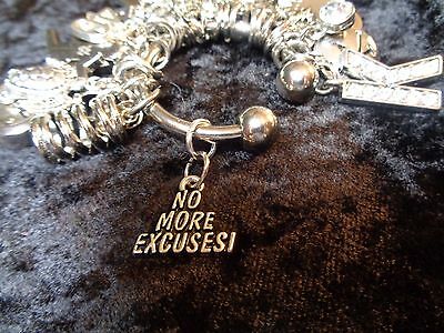 "no More Excuses" Motivational Weight Loss Charm For Weight Watchers Ring