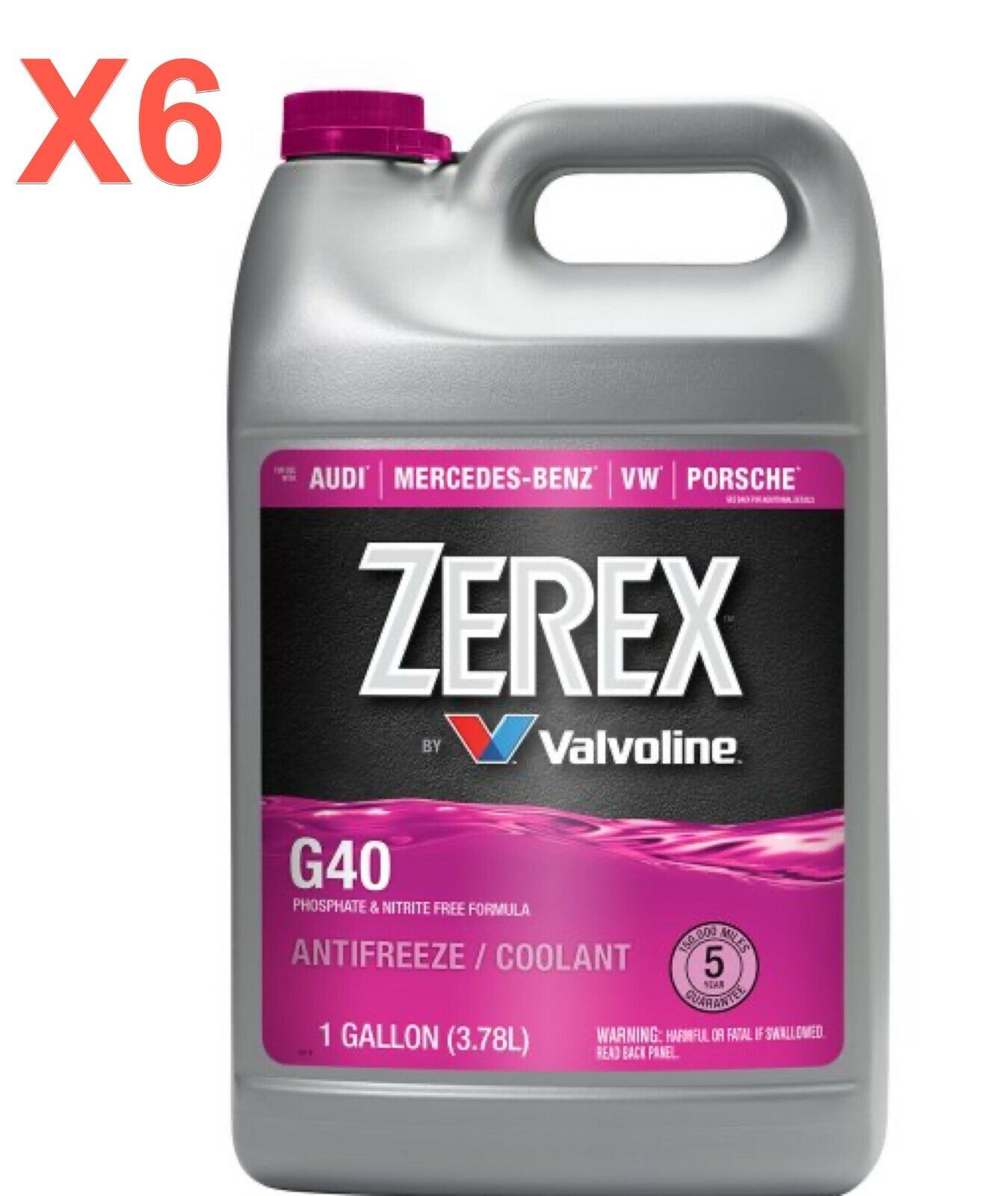 4 Gallons Engine Coolant/Antifreeze Zerex PINK Concentrated G40 Formula HOAT