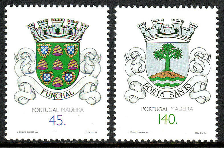 Portugal Madeira 180-181,MNH.Arms of Madeira Districts:Funchal,Porto Santo,1994