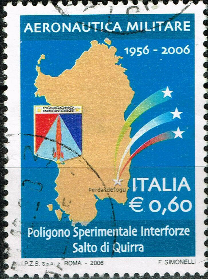 Sardinia Island Italy Map Coat of Arm stamp 2006