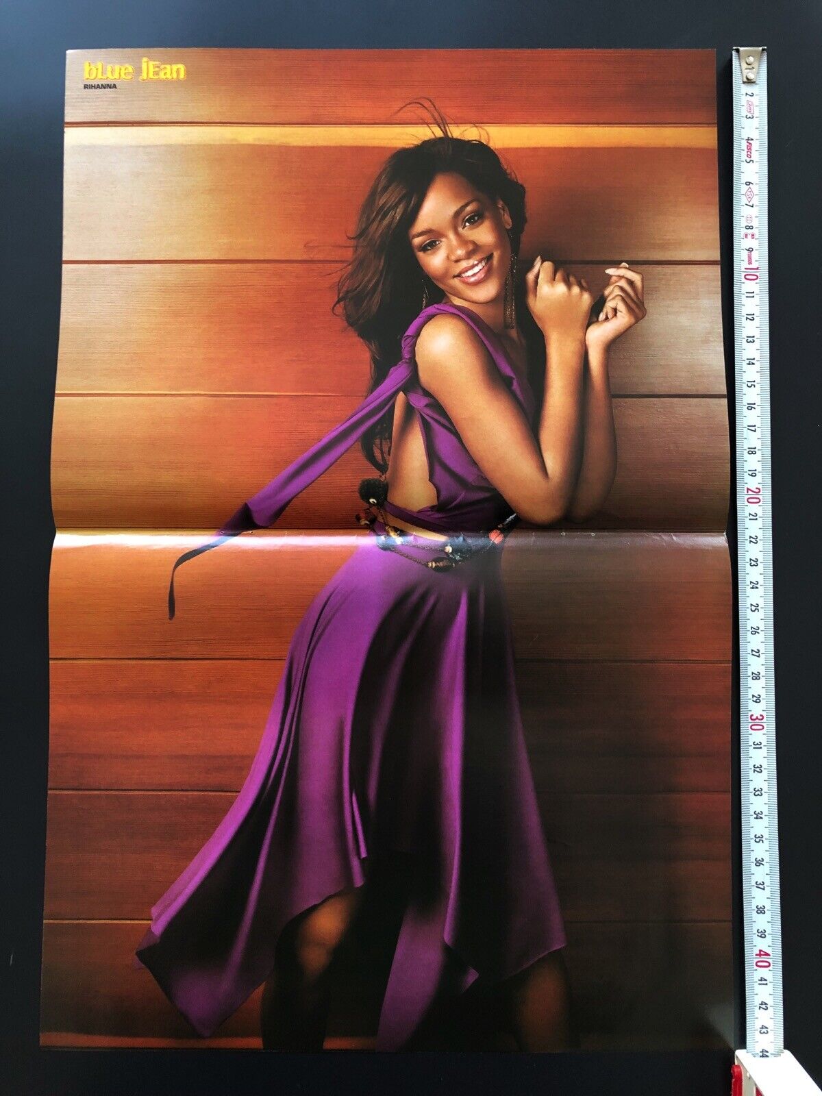 Rihanna B/w Razorlight Turkish Blue Jean Magazine Centerfold Poster