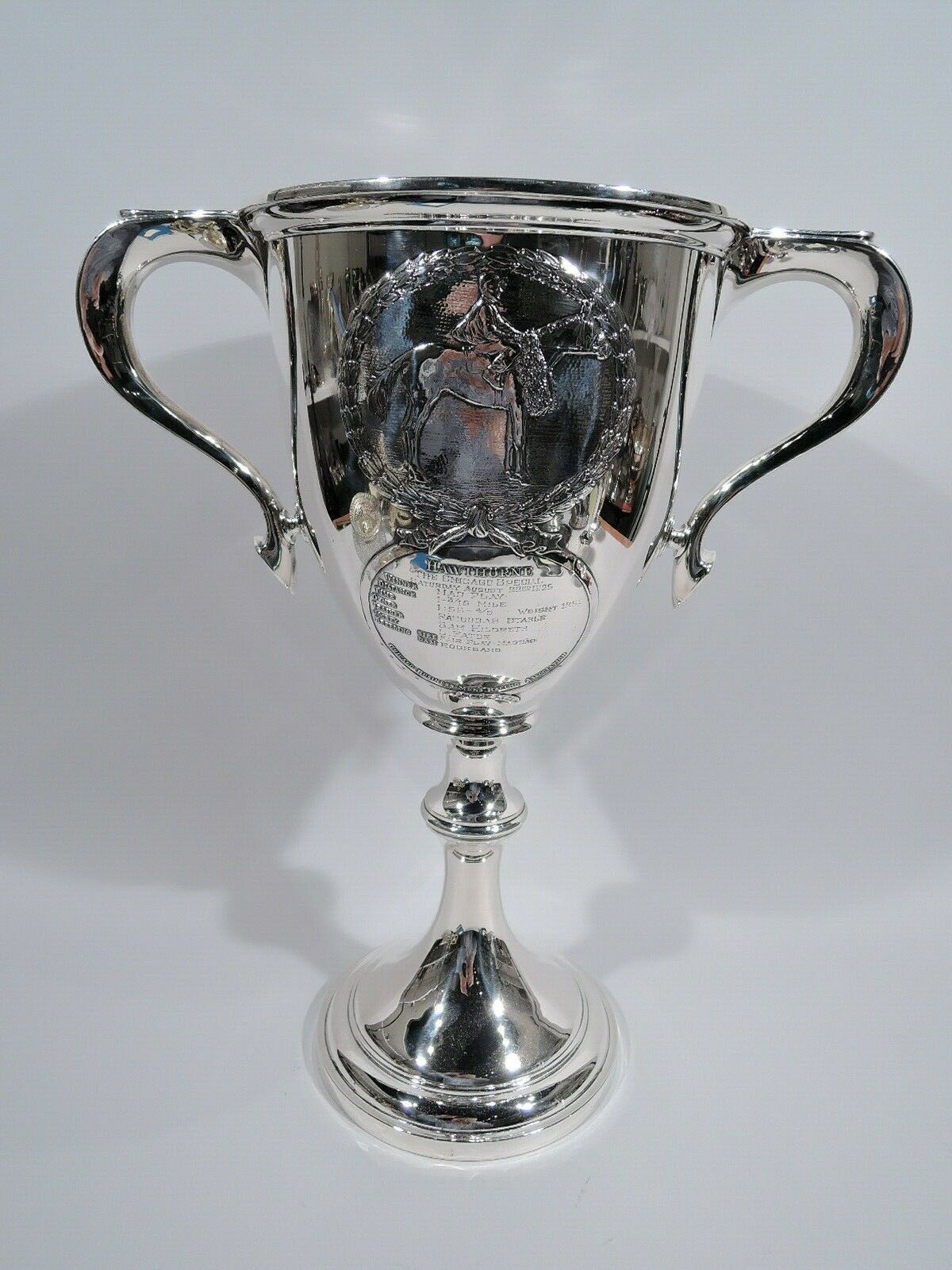 Wilcox & Wagoner Trophy - 9948 - Chicago Horse Race - American Sterling Silver