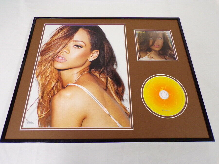 Rihanna Framed 16x20 A Girl Like Me Cd & Photo Display