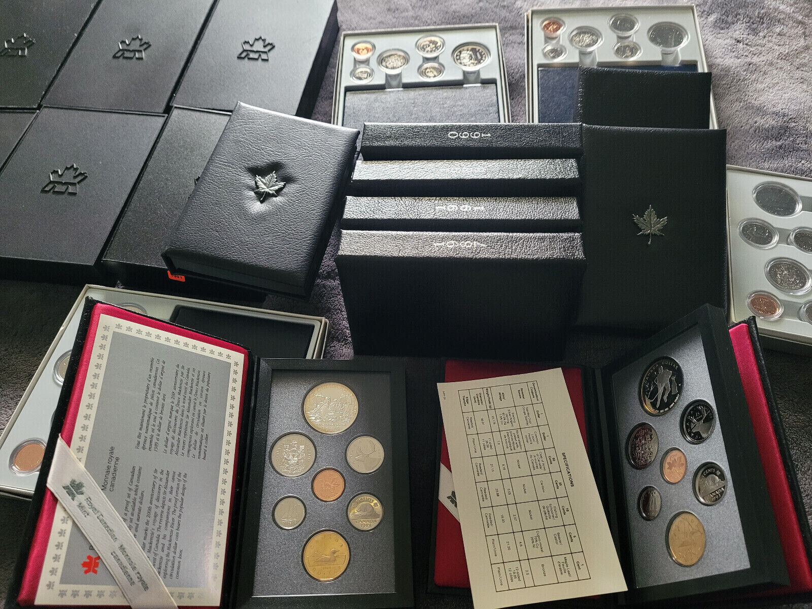 Royal Canadian Mint Coin Sets Lot of 13 Proof Sets and Commemorative Sets Silver