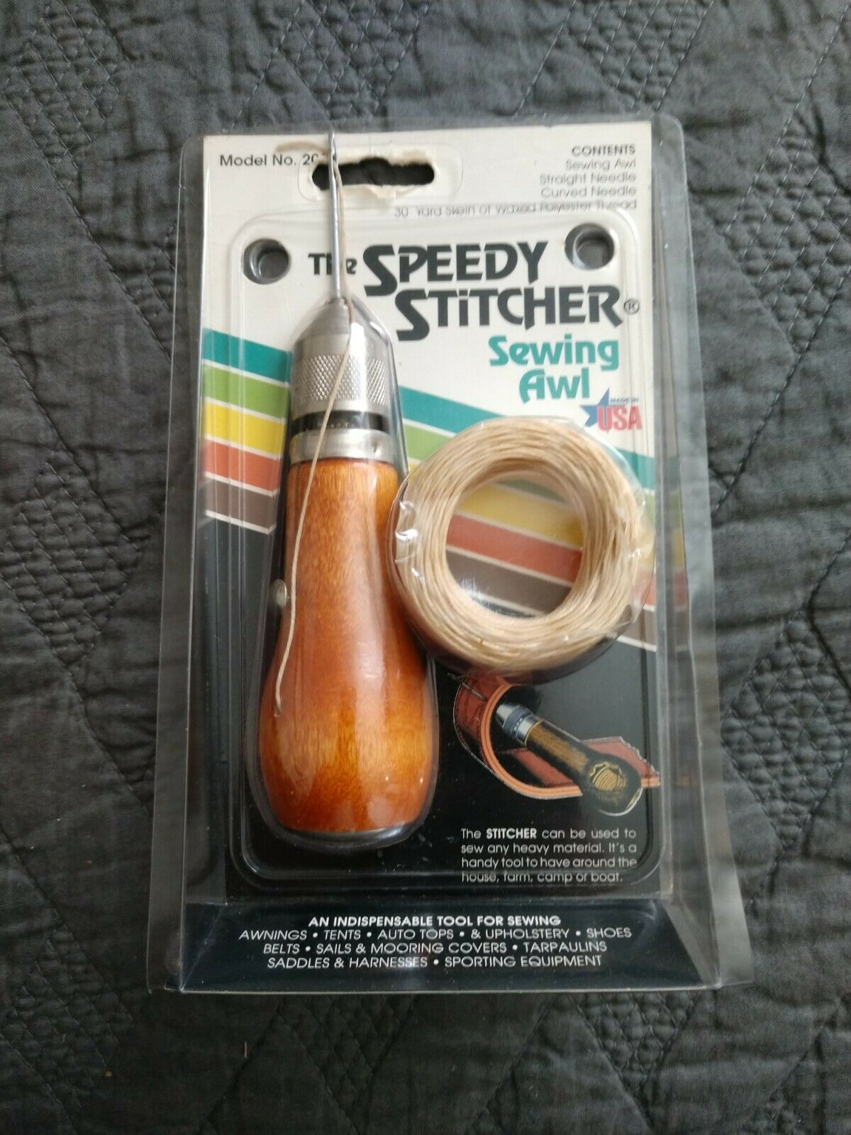 Speedy Stitcher Sewing Awl In Package.  Made In Usa