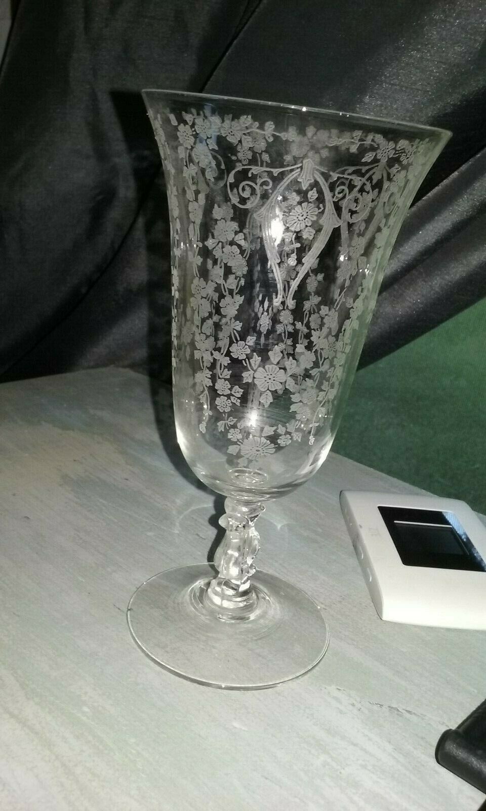 Cambridge Diane Etch Cordial Crystal Glass With #3575 Stradvari Stem