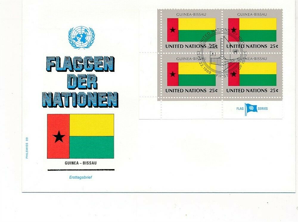 D112879 Flag Series Guinea-bissau Fdc United Nations New York Bureau