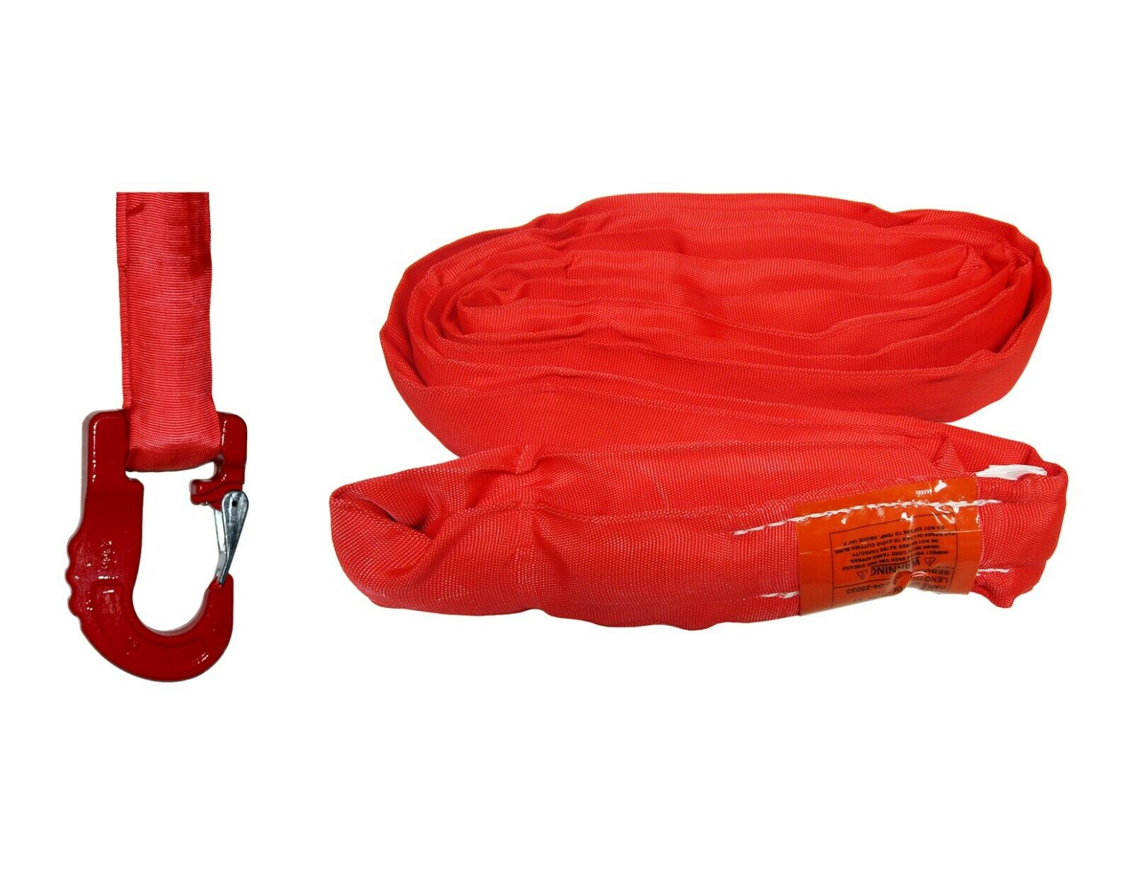 USA Domestic Endless Round Sling RED w/ HOOK COMBO Domestic Crane Wrecker Towing