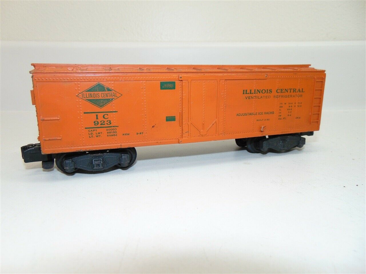 Vintage American Flyer AC Gilbert S Scale Illinois Central #923 Refrigerator Car
