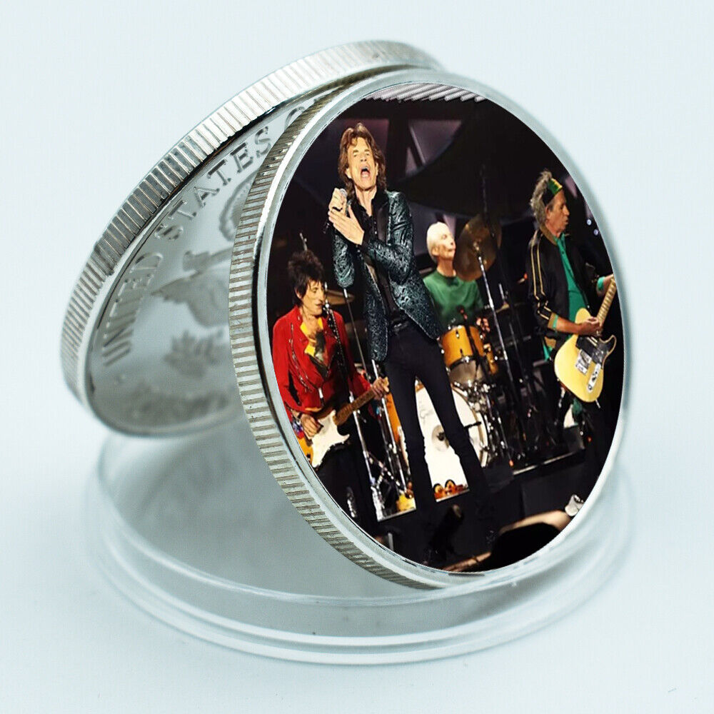 Challenge Souvenir Gifts Rolling Stone Silver Plated Coin Art Ornament