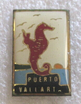 Vintage Puerto Vallarta, Mexico Tourist Travel Souvenir Pin - Seahorse Sculpture
